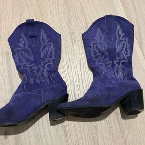 Purple Western Ankle Boots